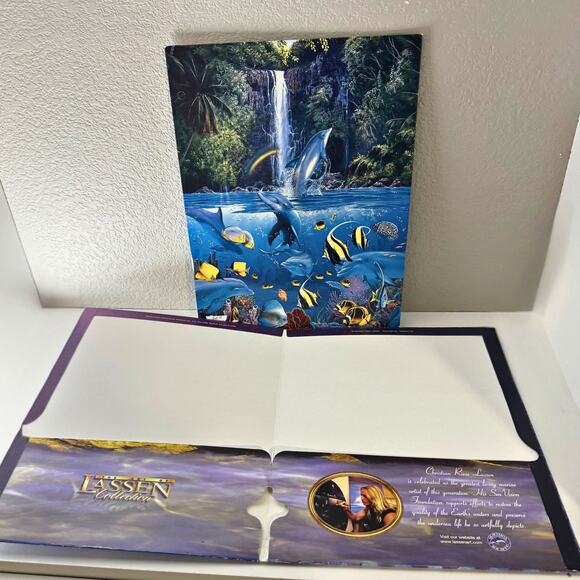 Christian Riese Lassen Dolphin Art Folder Lot – Set (2) – Vintage 90s Stationery - Picture 7 of 7